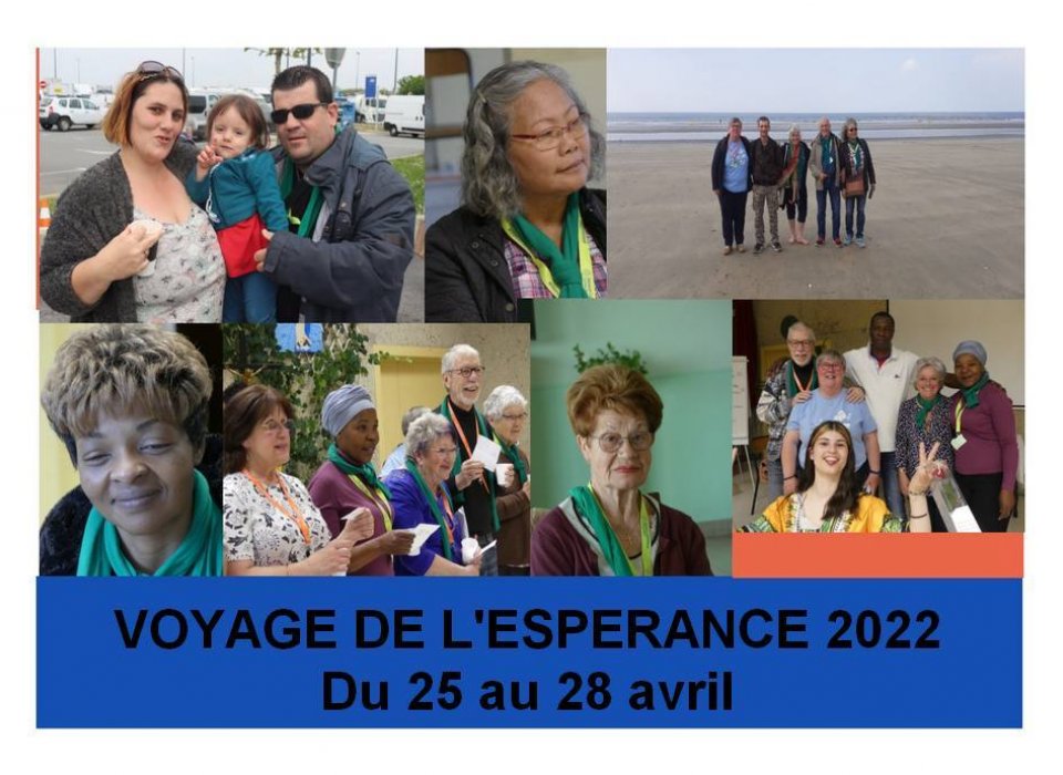 Mosaïque de portraits des voyageurs de l'Espérance 2022